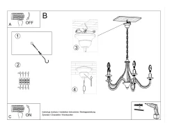 Candelabros Vivow moderno de acero - 7 fuentes luminosas 4000K - L.60 x A.80 cm - negro