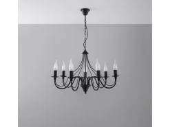 Candelabros Vivow moderno de acero - 7 fuentes luminosas 3000K - L.60 x A.80 cm - negro