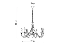 Candelabros Vivow moderno de acero - 7 fuentes luminosas 3000K - L.60 x A.80 cm - negro