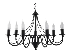 Candelabros Vivow moderno de acero - 7 fuentes luminosas 3000K - L.60 x A.80 cm - negro