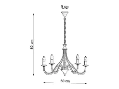 Candelabros Vivow moderno de acero - 5 fuentes luminosas 3000K - L.60 x A.80 cm - blanco