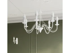 Candelabros Vivow moderno de acero - 3 fuentes luminosas 4000K - L.60 x A.80 cm - blanco