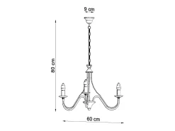 Candelabros Vivow moderno de acero - 3 fuentes luminosas 4000K - L.60 x A.80 cm - blanco