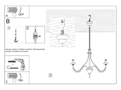 Candelabros Vivow moderno de acero - 3 fuentes luminosas 3000K - L.60 x A.80 cm - negro
