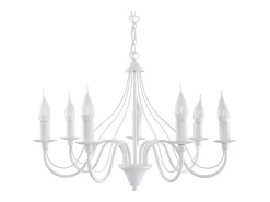 Candelabros Vivow moderno de acero - 7 fuentes luminosas 4000K - L.60 x A.80 cm - blanco