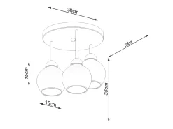 Candelabros Zelaro moderno de acero - 3 fuentes luminosas 4000K - L.35 x A.35 cm - negro