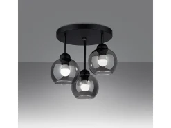 Candelabros Zelaro moderno de acero - 3 fuentes luminosas 4000K - L.35 x A.35 cm - negro