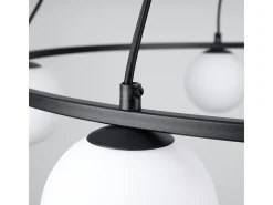 Candelabros Zynfi moderno de acero/vidrio - 5 fuentes luminosas 3000K - L.80 x A.98 cm - negro