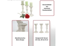 Candelero H361 (juego de 3), blanco
