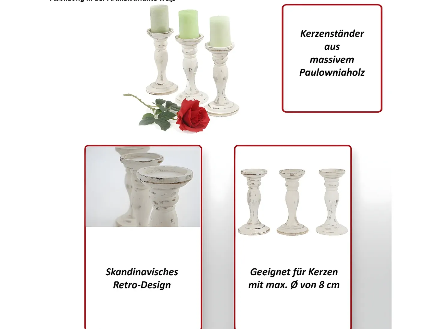 Candelero H361 (juego de 3), gris