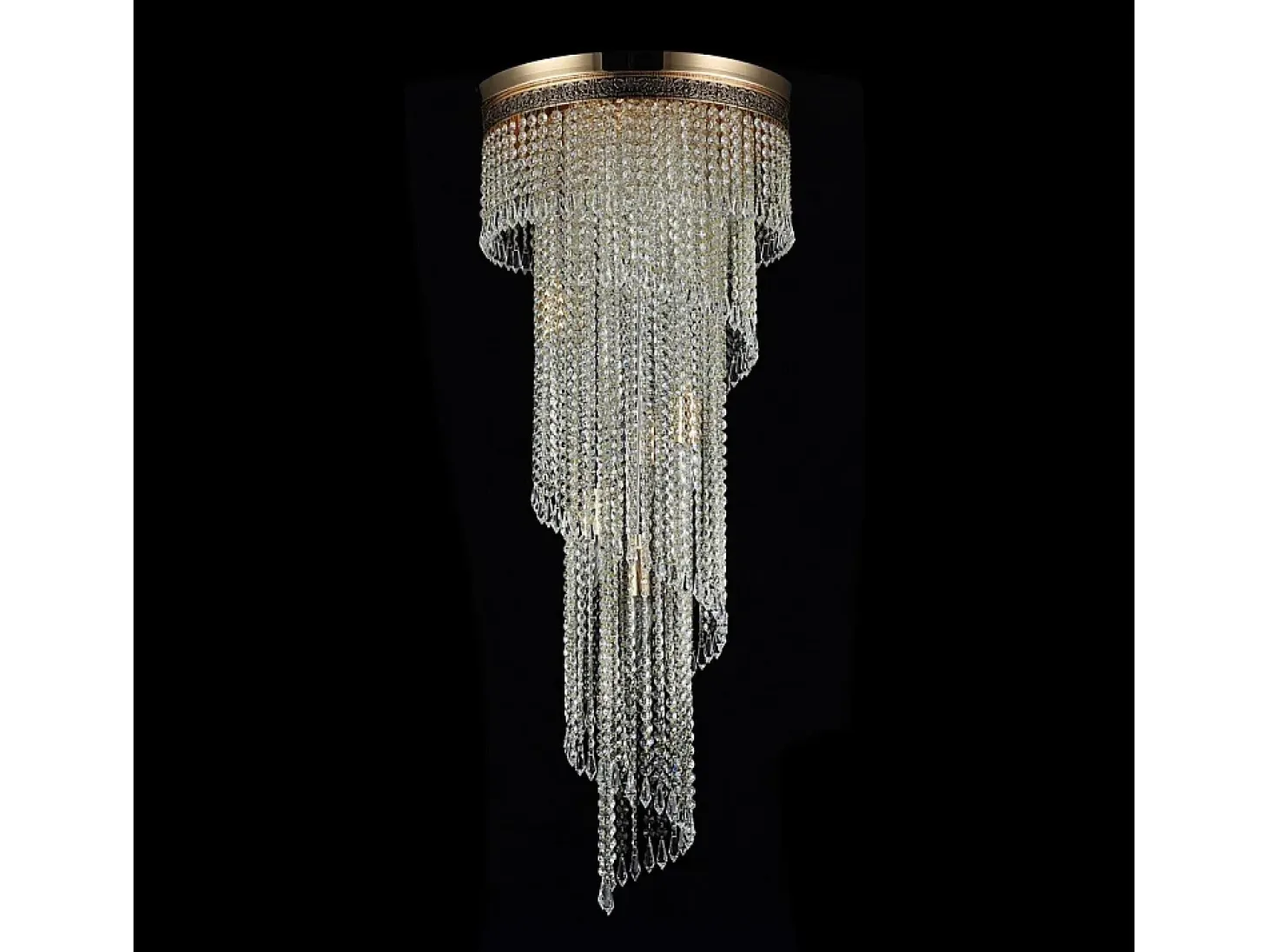 Cascade Araña Oro Antiguo & Cristal, 12 Luces, E14