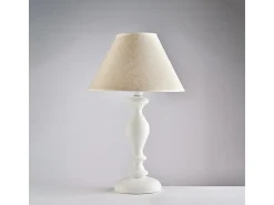 Cascina Lume en madera shabby blanca 1 luz con pantalla dm.35 H.57 Ø35 BL265-LM-BCO