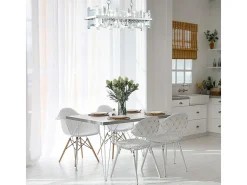 Cerezo Lámpara Colgante de Techo Cromada, 8 Luces, E14
