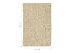 Charleroi Alfombra peluda antideslizante color crema 200x290 cm