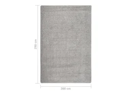 Charleroi Alfombra peluda antideslizante gris claro 200x290 cm