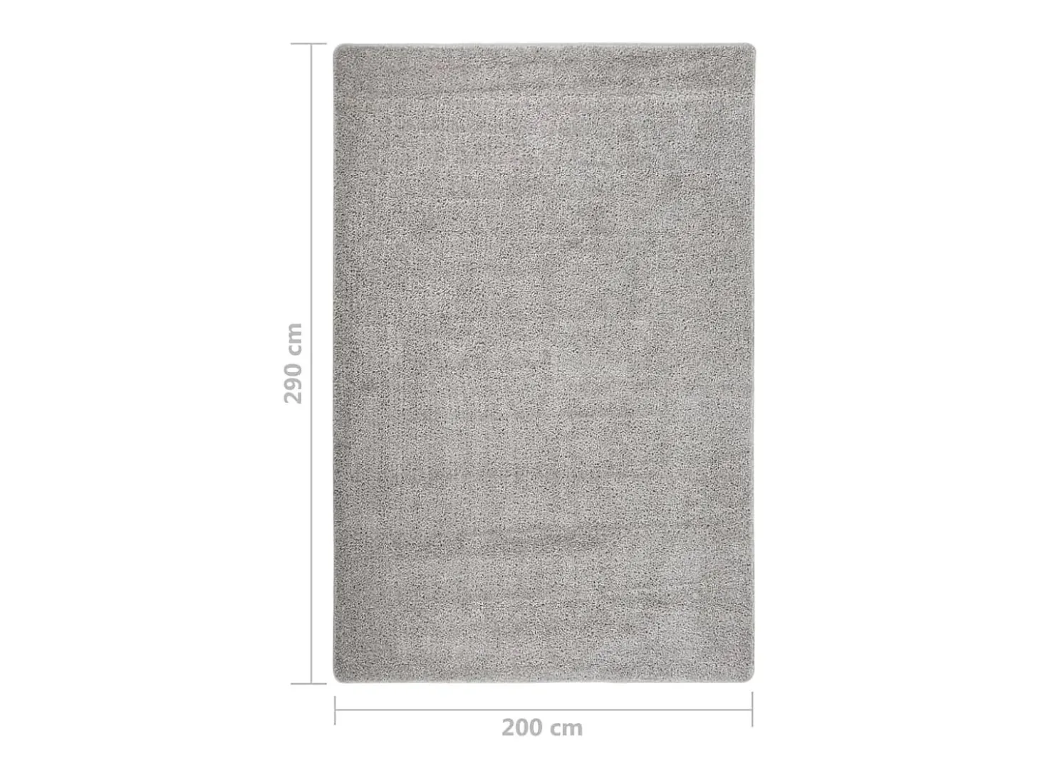 Charleroi Alfombra peluda antideslizante gris claro 200x290 cm