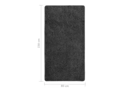 Charleroi Alfombra peluda antideslizante gris oscuro 80x150 cm