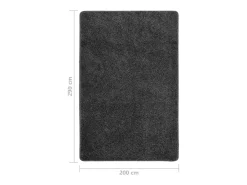 Charleroi Alfombra peluda antideslizante gris oscuro 200x290 cm