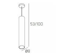 Cloud Sospensione Tubo H.50 1 Luce Grigio