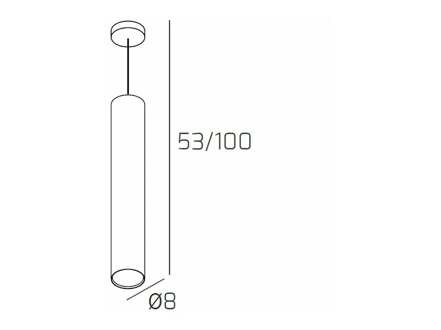 Cloud Sospensione Tubo H.50 1 Luce Bianco