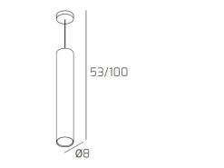 Cloud Sospensione Tubo H.50 1 Luce Sabbia
