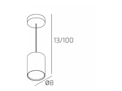 Cloud Sospensione Tubo H.10 1 Luce Sabbia