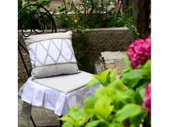 Cojin de silla con volantes 40x40x3 cm AUDE, por Soleil d'Ocre