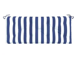 Cojines banco jardín 2 uds tela a rayas azul blanco 120x50x7 cm ES451400