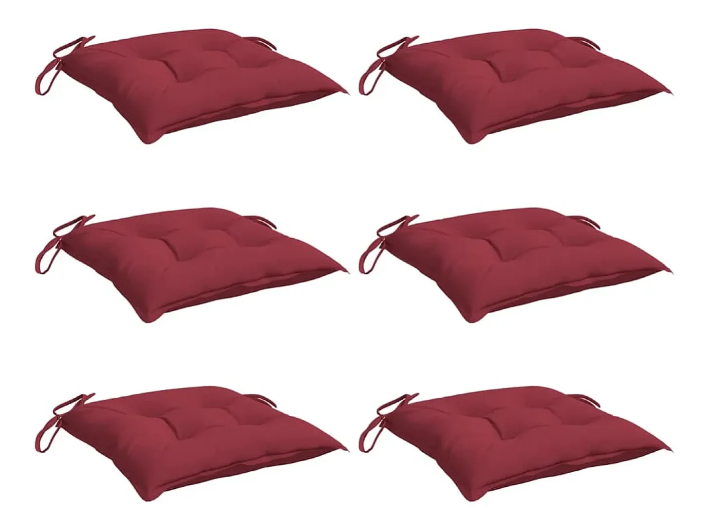 Cojines de palets de jardín 6 uds Oxford rojo tinto 50x50x7 cm ES719906