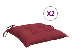 Cojines de palets de jardín 2 uds Oxford rojo tinto 50x50x7 cm ES152362