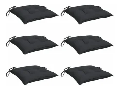 Cojines de palets de jardín 6 uds tela Oxford negro 50x50x7 cm ES812569