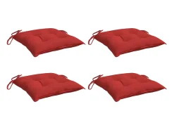 Cojines de palets de jardín 4 unidades tela Oxford rojo 50x50x7 cm