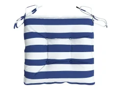 Cojines de silla 2 unidades tela Oxford rayas azul blanco 50x50x7 cm