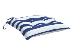Cojines de silla 2 unidades tela Oxford rayas azul blanco 50x50x7 cm