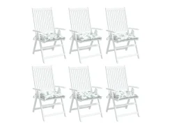 Cojines de silla 6 unidades tela Oxford estampado hojas 50x50x7 cm