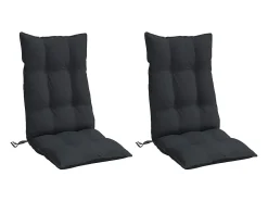 Cojines de silla con respaldo alto 2 unidades tela Oxford negro