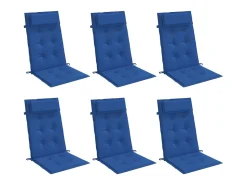 Cojines de silla con respaldo alto 6 unidades tela Oxford azul klein