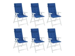 Cojines de silla con respaldo alto 6 unidades tela Oxford azul klein