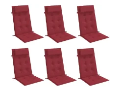 Cojines de silla con respaldo alto 6 unidades tela Oxford rojo tinto