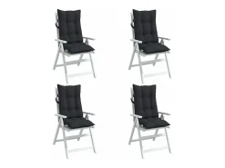 Cojines de silla con respaldo alto 4 unidades tela Oxford negro