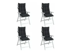 Cojines de silla con respaldo alto 4 unidades tela Oxford negro