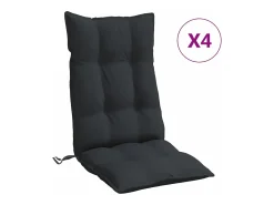 Cojines de silla con respaldo alto 4 unidades tela Oxford negro