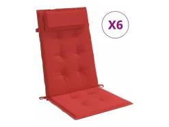 Cojines de silla con respaldo alto 6 unidades tela Oxford rojo