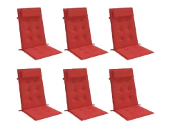 Cojines de silla con respaldo alto 6 unidades tela Oxford rojo