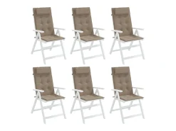 Cojines de silla con respaldo alto 6 unidades tela Oxford gris taupe