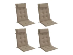 Cojines de silla con respaldo alto 4 unidades tela Oxford gris taupe