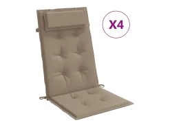 Cojines de silla con respaldo alto 4 unidades tela Oxford gris taupe