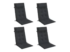 Cojines de silla con respaldo alto 4 unidades tela Oxford negro