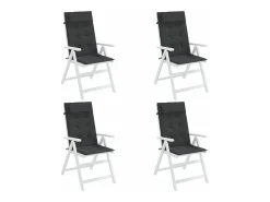 Cojines de silla con respaldo alto 4 unidades tela Oxford negro