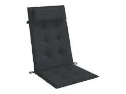 Cojines de silla con respaldo alto 4 unidades tela Oxford negro